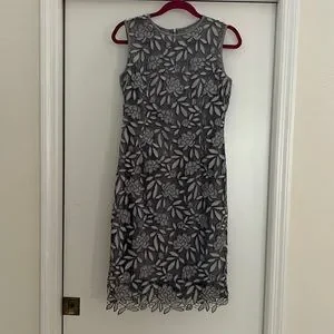 White House Black Market | Dresses | Whbm Gray Lace Overlay Sheath Dress  Size 6 | Poshmark